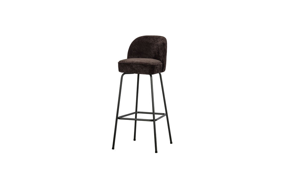 Tabouret de bar 80 cm chenille 3D brun foncé Vogue Woood