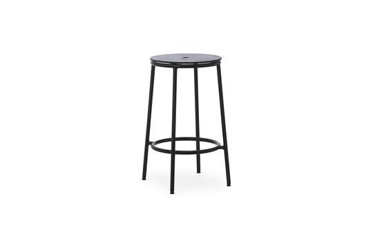 Tabouret de bar en acier et chêne noir 65cm Circa