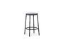 Miniature Tabouret de bar en acier et chêne noir 65cm Circa Détouré