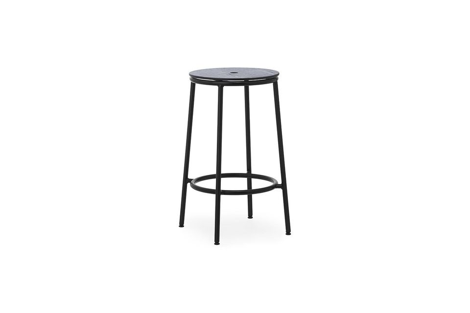 Tabouret de bar en acier et chêne noir 65cm Circa Normann Copenhagen