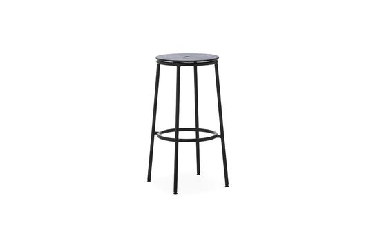 Tabouret de bar en acier et chêne noir 75cm Circa Détouré