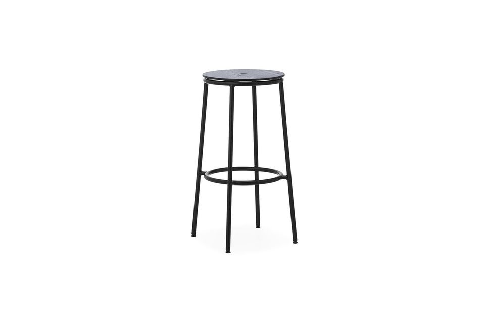 Tabouret de bar en acier et chêne noir 75cm Circa Normann Copenhagen