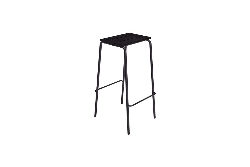 Tabouret de bar en bois de frêne noir Stilt Hübsch