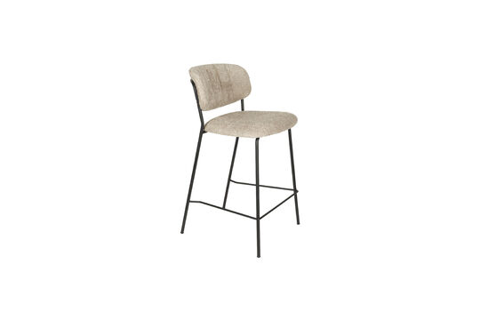 Tabouret de bar en bouclé beige et noir Jolien Détouré