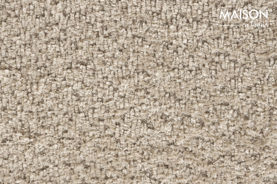 Tabouret de bar en bouclé beige et noir Jolien - 7
