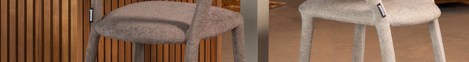 Mise en avant matière Tabouret de bar en tissu sable Noble
