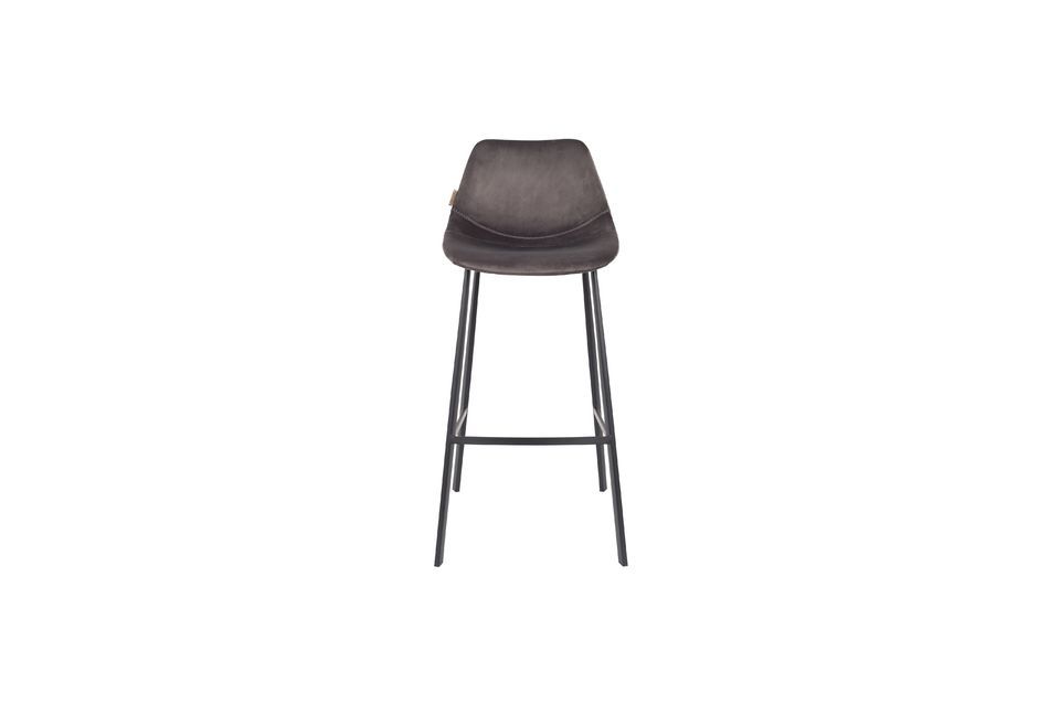 Tabouret de bar Franky en velours gris - 10