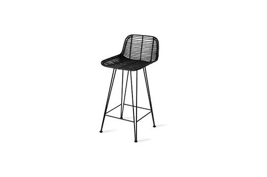 Tabouret de bar Marey en rotin noir Détouré