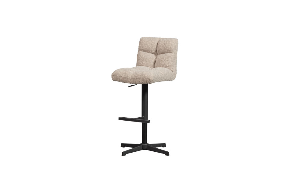 Tabouret de bar pivotant bouclé sable VINNY Woood