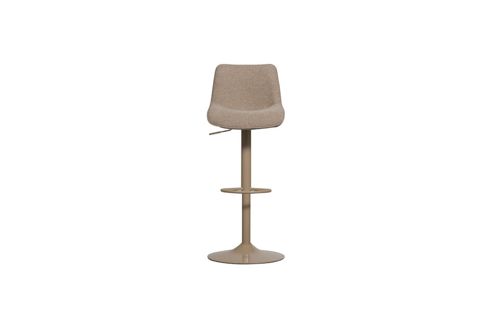 La chaise est dotée d\'une fine base en métal de la même couleur que le revêtement et repose