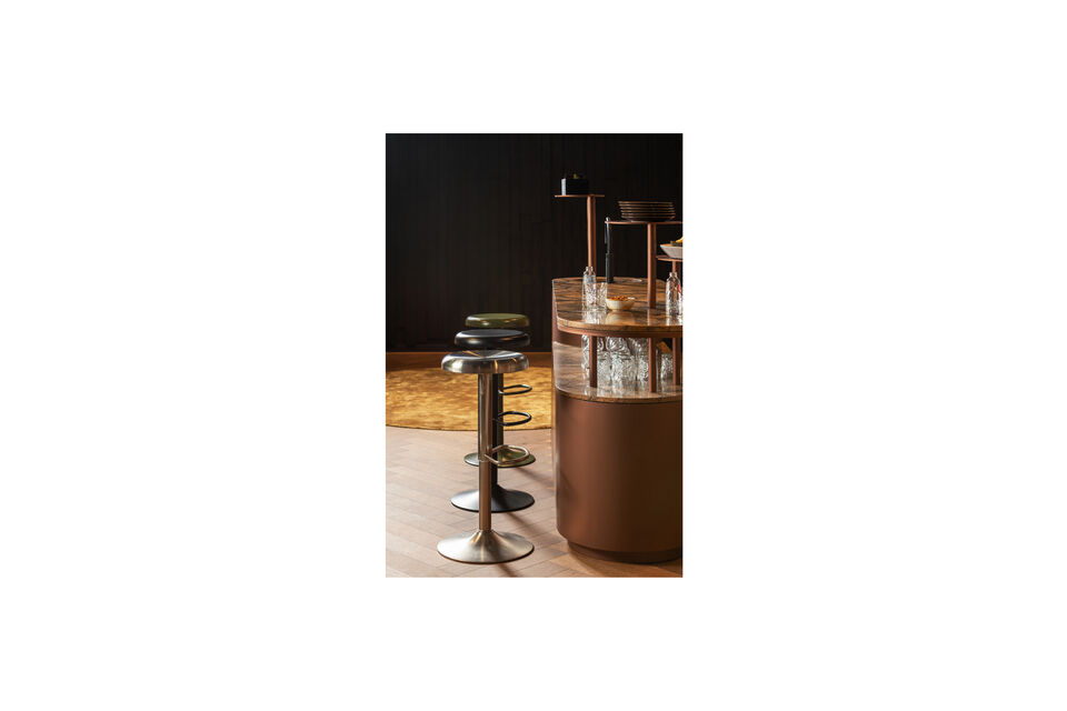 Tabouret de bar robuste ISAAC Hauteur réglable Repose-pieds inclus H 81 cm x L 39 cm x P 39 cm  Ce