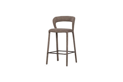 Tabouret de bar tissu taupe NOBLE