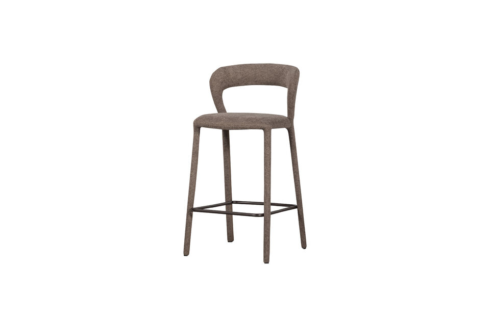 Tabouret de bar tissu taupe NOBLE Woood