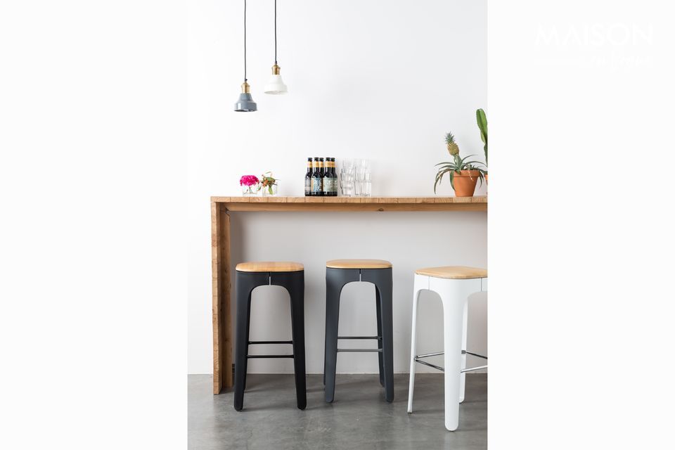 Tabouret de bar up-high gris foncé White Label