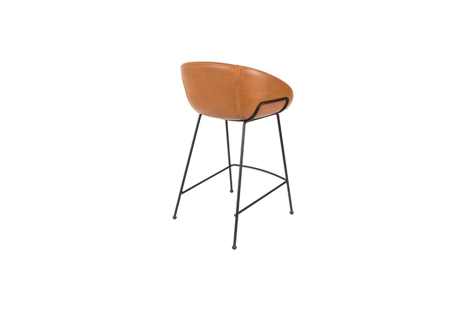 Tabouret de comptoir 65 cm en similicuir marron Feston - 9