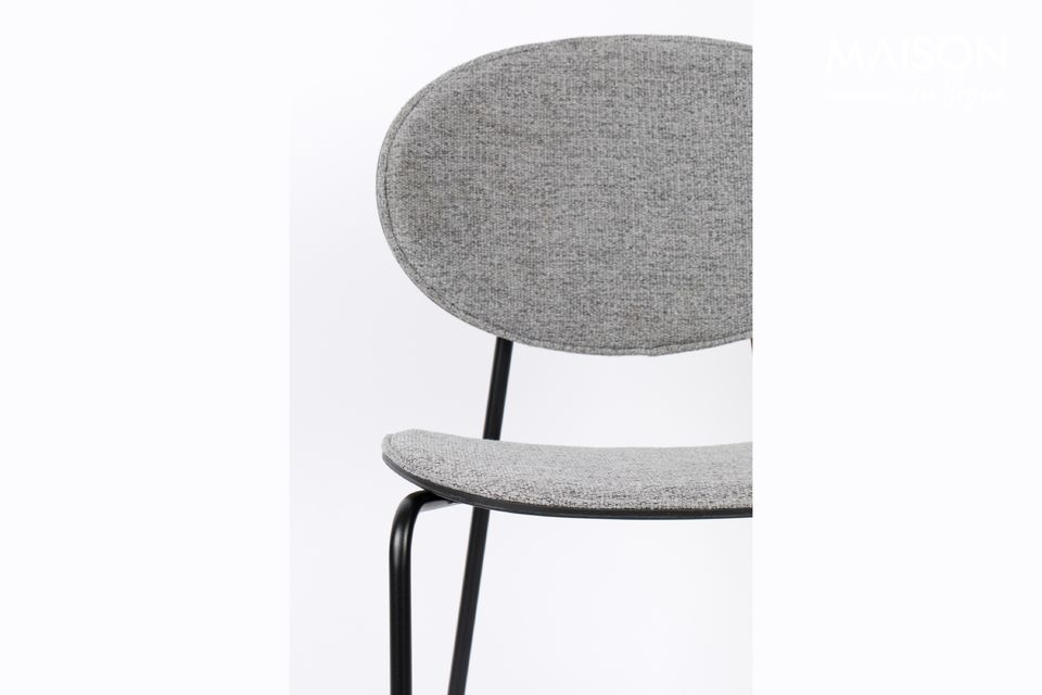 Ce Tabouret De Comptoir Donny Gris de White Label Living est composé de tissu en polyester au