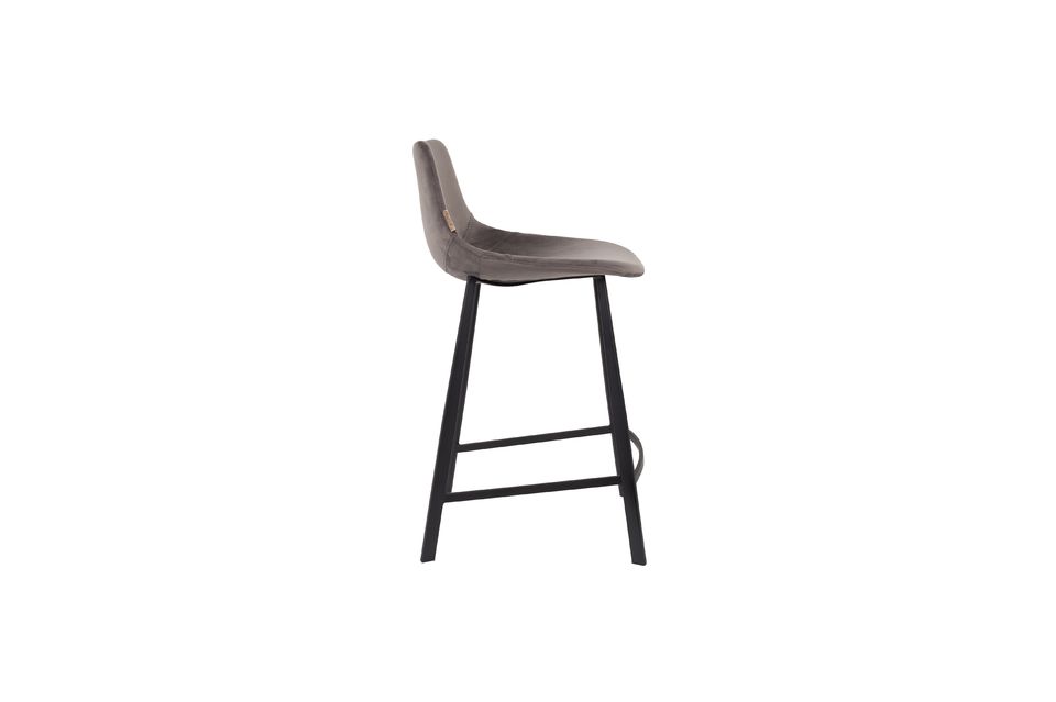 Tabouret de comptoir Franky en velours gris - 8