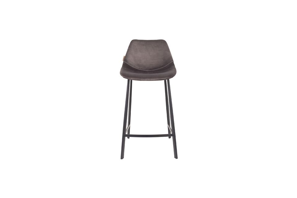 Tabouret de comptoir Franky en velours gris - 9