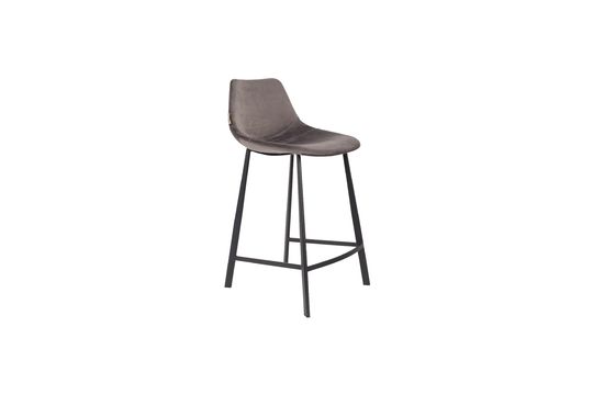 Tabouret de comptoir Franky en velours gris Détouré