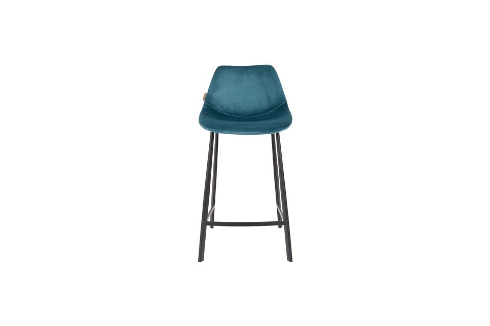 Tabouret de comptoir Franky en velours pétrole - 10