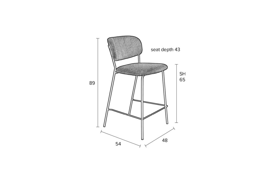 Tabouret  de comptoir or et vert clair Jolien - 8