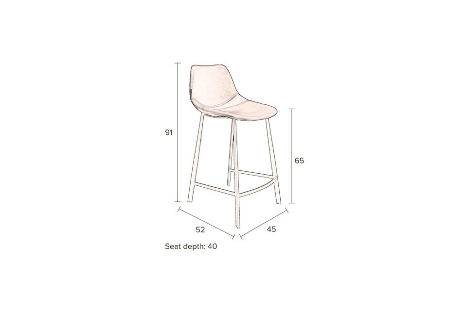 Tabouret de comptoir rose Franky - 6