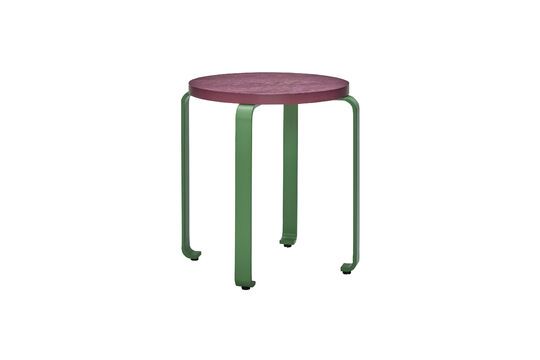 Tabouret en bois de frêne burgundy et vert Smile