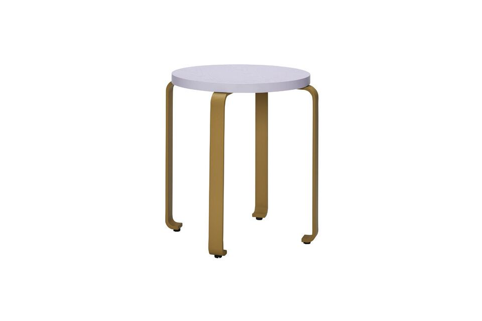 Tabouret en bois de frêne khaki et bleu clair Smile Hübsch