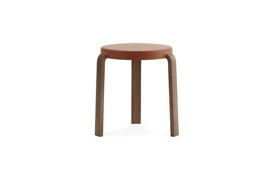 Tabouret en noyer orange Tap Détouré