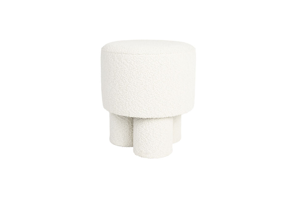 Tabouret en tissu blanc Marcos White Label