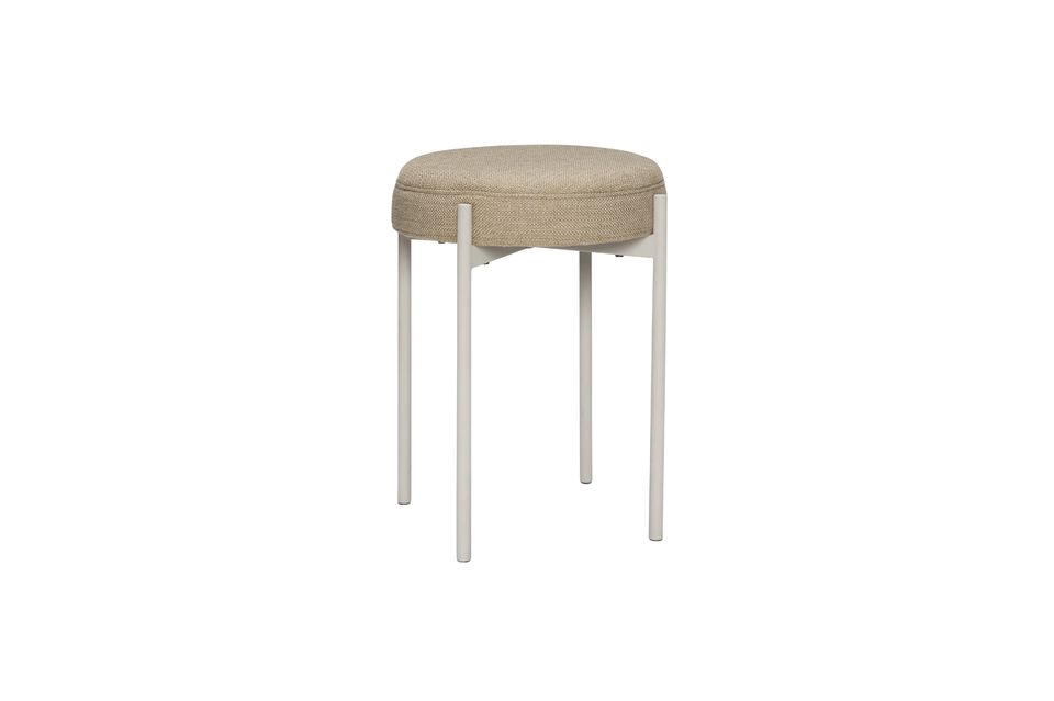 Tabouret en tissu gris-sable Silo Hübsch