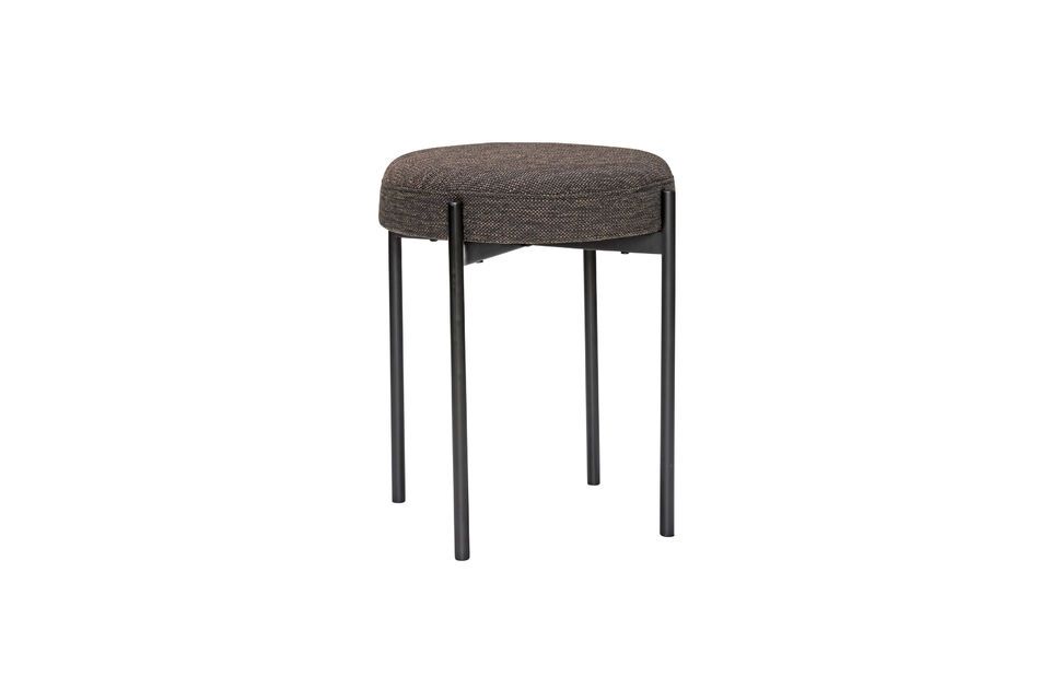 Tabouret en tissu noir Silo Hübsch