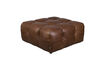 Miniature Tabouret Hackman en cuir chocolat 3