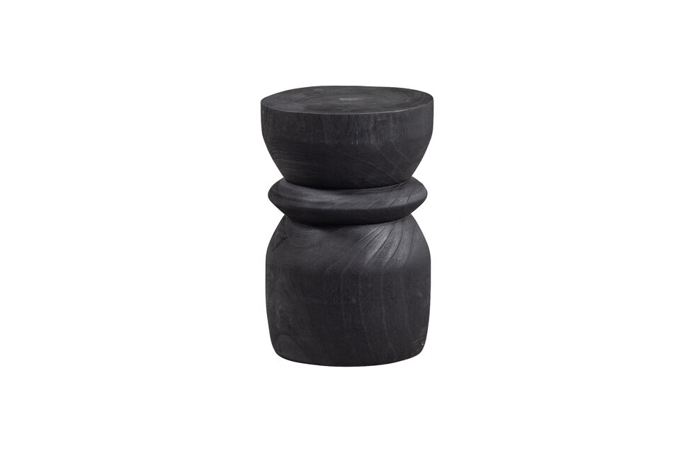 Tabouret Ø28x40 cm bois noir Bikkel Woood