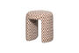 Miniature Tabouret rembourré motif damier orange Charlie Détouré