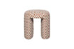 Miniature Tabouret rembourré motif damier orange Charlie 4