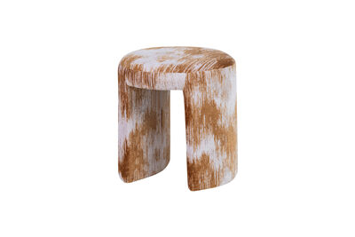 Tabouret rembourré tissu structuré Caramel CHARLIE