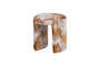 Miniature Tabouret rembourré tissu structuré Caramel CHARLIE Détouré