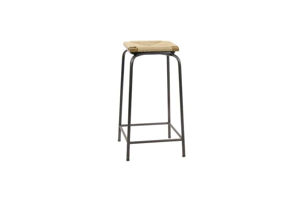 Tabouret Troquet en métal et rotin Pomax