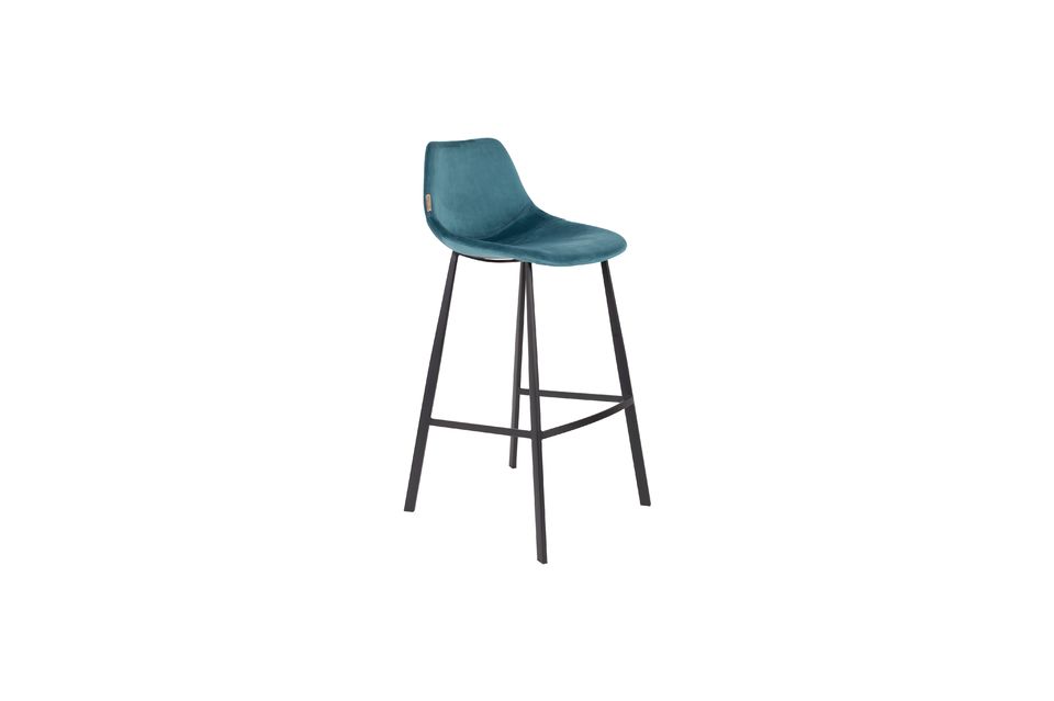 Taburete de bar Franky en azul petróleo DutchBone