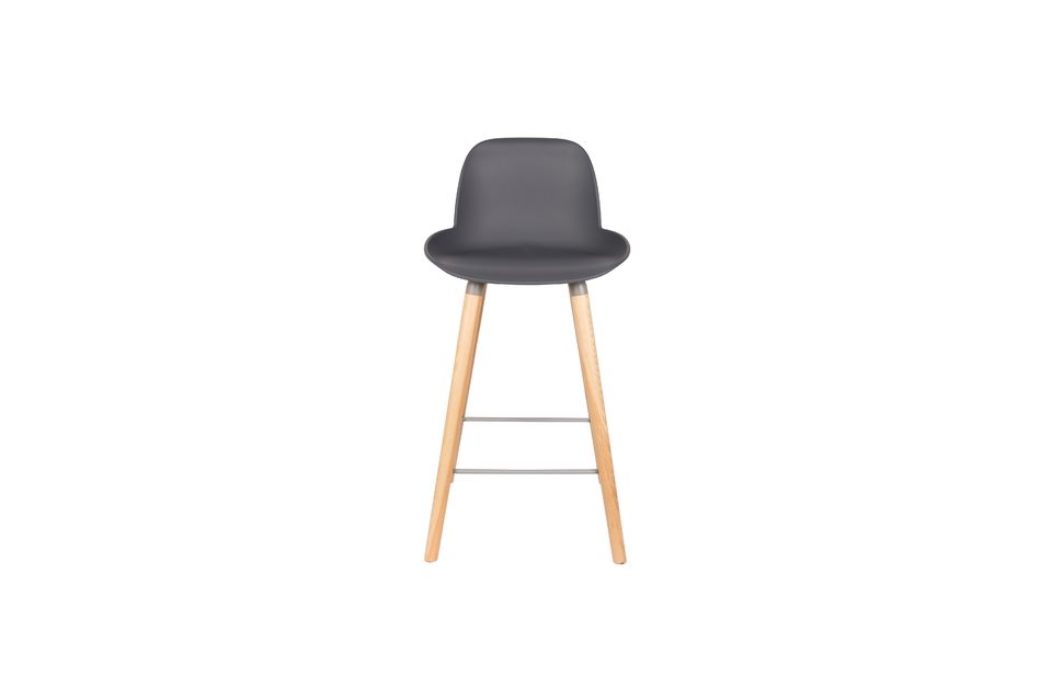 Taburete de mostrador 65 cm gris oscuro y madera Albert Kuip - 6