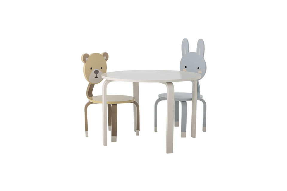 Tafel D65xH45 cm van MDF-hout Nature Marle - 4
