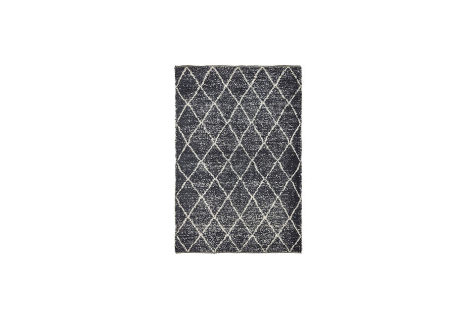 Tapis 140x200 cm en coton noir et blanc cassé HDCruz House Doctor