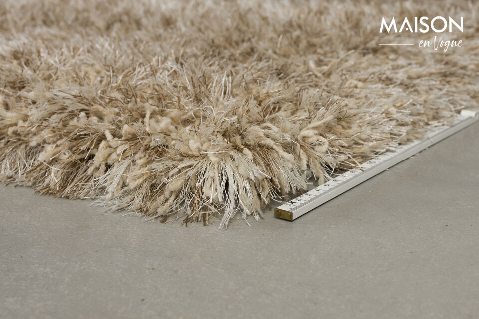 Tapis 160x230 cm en laine beige Hairy - 6