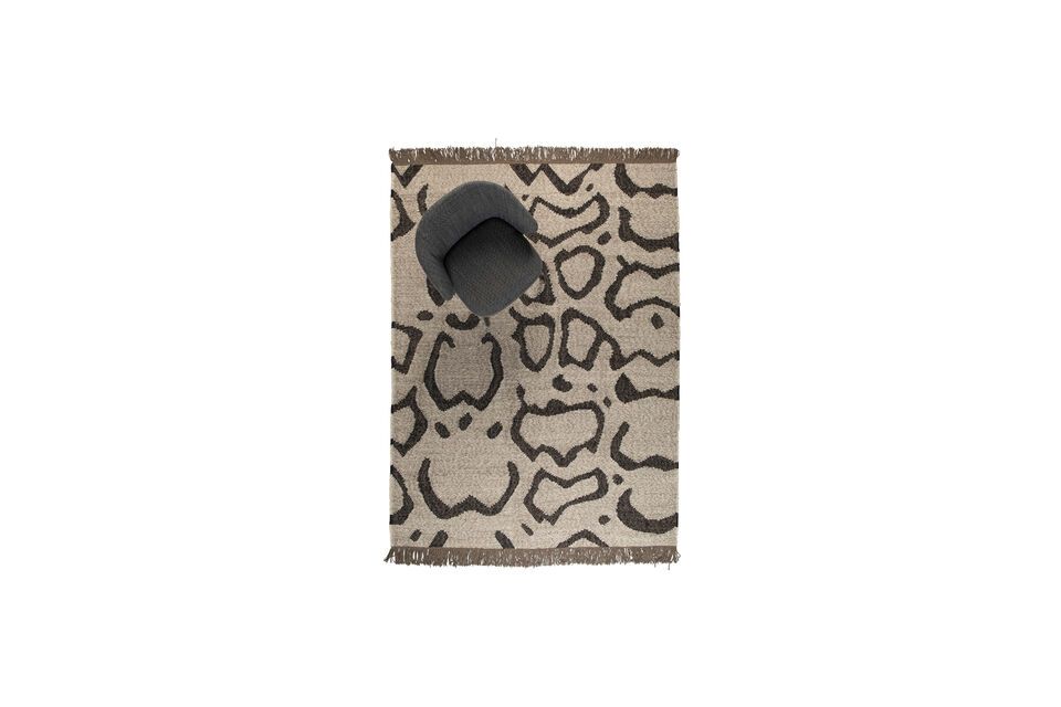 Tapis 170x240 cm en laine beige Ayaan - 8