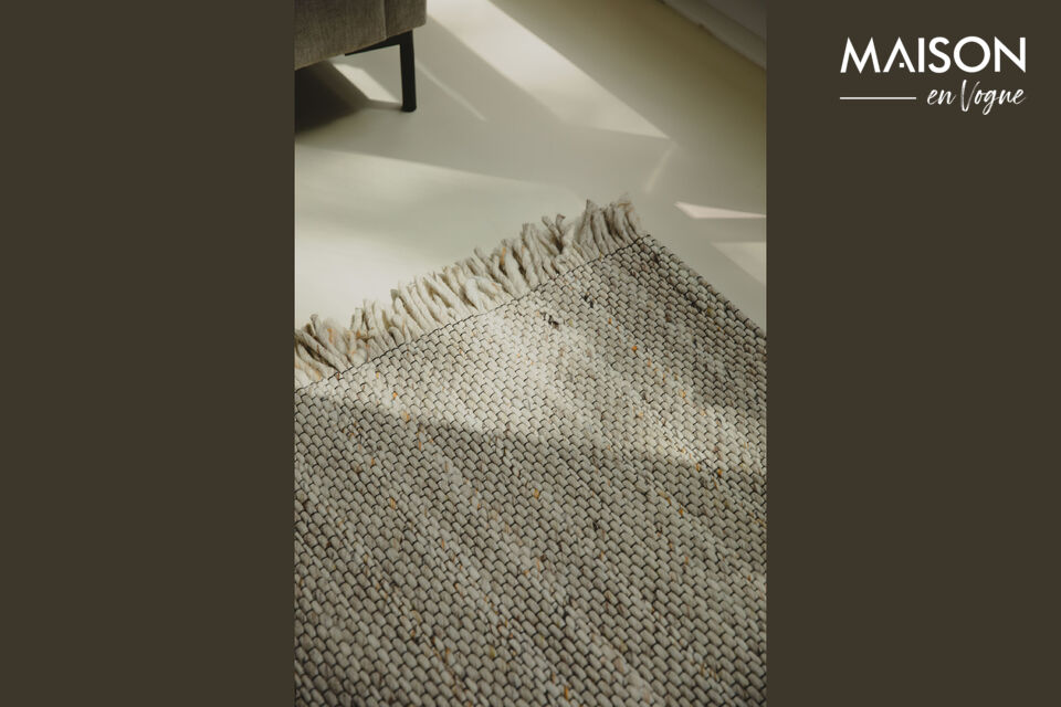 Tapis 170x240 cm en laine beige et jaune Frills - 8