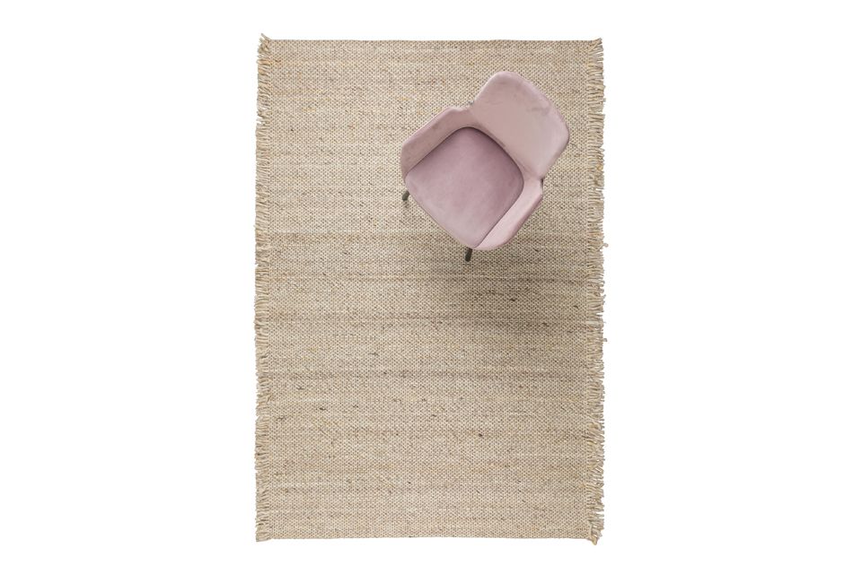 Tapis 170x240 cm en laine beige et jaune Frills - 7