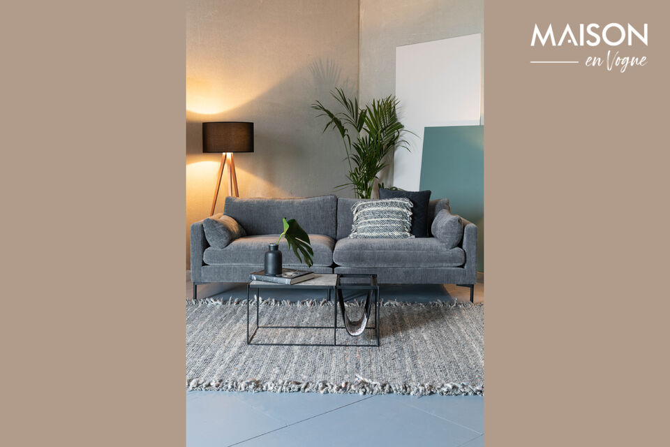 Tapis 170x240 cm en laine gris-bleu Frills - 6