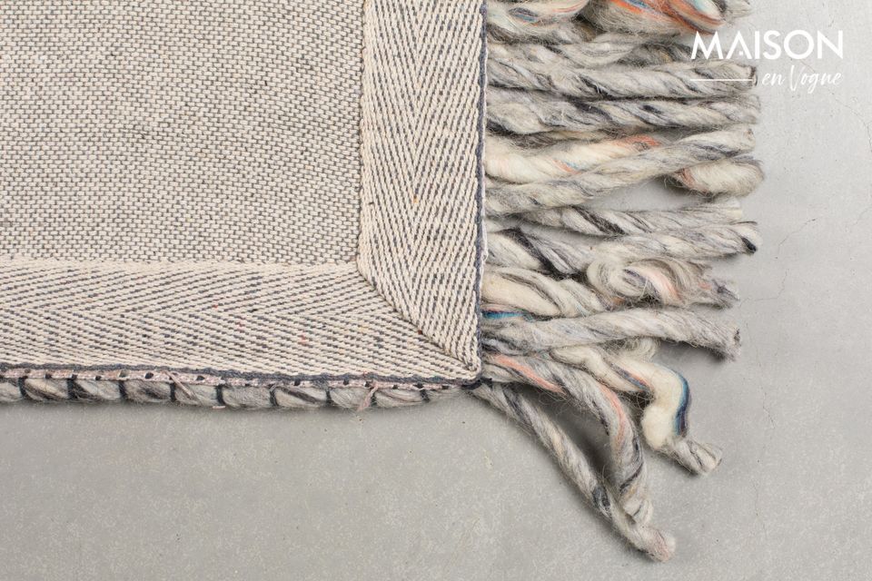 Tapis 170x240 cm en laine gris-bleu Frills - 12