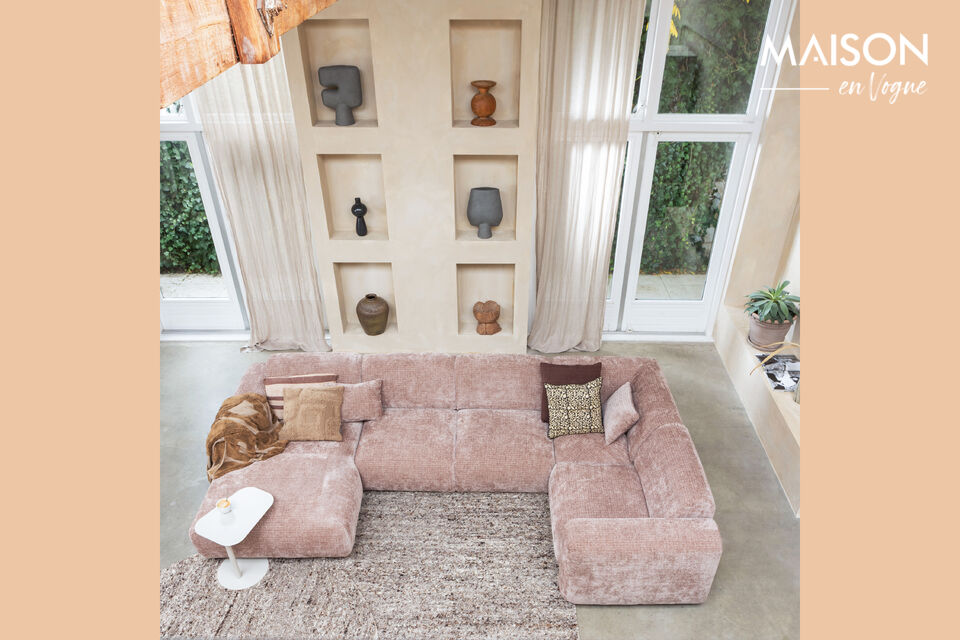Composé de 70 % de laine et de 30 % de coton Tapis chaleureux au design chiné Décliné dans des